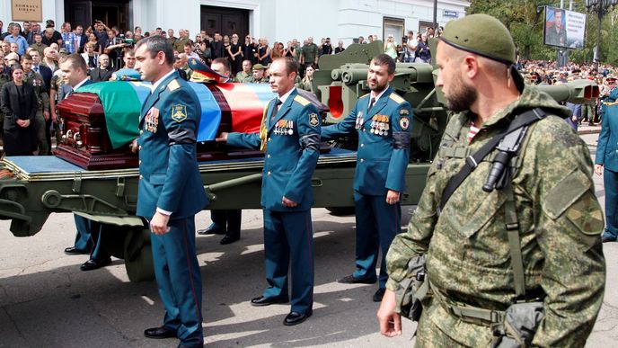 Pohřeb předáka proruských separatistů Alexandra Zacharčenka