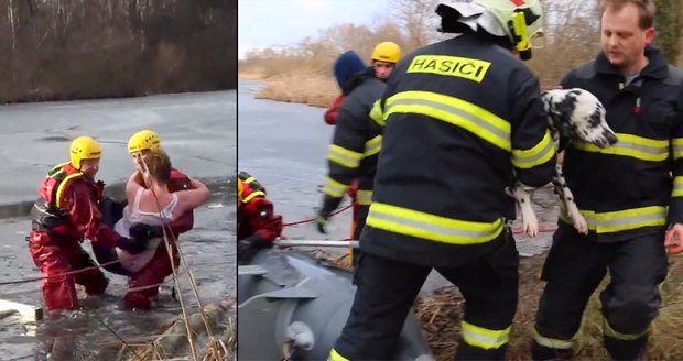 Drama na zamrzlém rybníce u Olomouce: Žena zachraňovala psa! Málem se utopili oba!