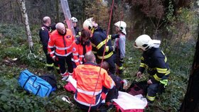 Záchrana paraglidisty v Milenově na Přerovsku