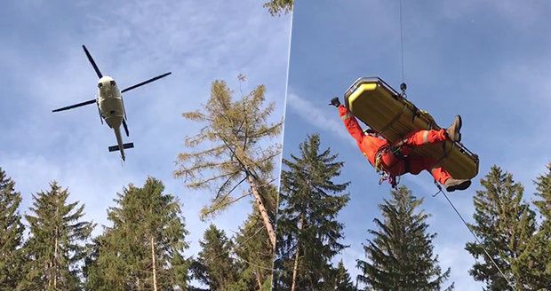 Muž v horách zkolaboval! Zachraňovat ho musel záchranářský vrtulník (ilustrační foto).