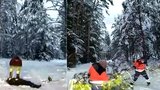 Těžká řehole středočeských záchranářů: Sanitkou se museli doslova brodit sněhem!