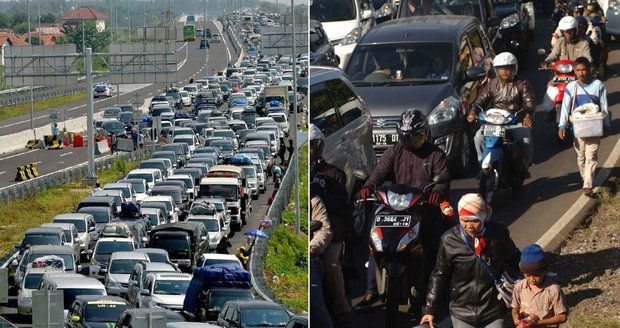 Indonéské dálnice trápí 35hodinové zácpy: Kvůli vedru zemřelo už 13 lidí!