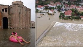 Turistický ráj v Chorvatsku pod vodou: Zadar postihl nejhorší déšť za 30 let