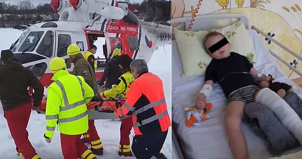 Dramatická záchrana Matyáška (4) po pádu z lyží: Tatínek poděkoval záchranářům a vše natočil