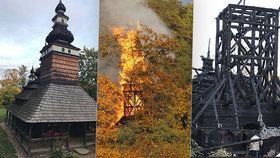 V zahradě Kinských na Smíchově vyhořel dřevěný kostel sv. Michala.