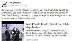 O Junckerovu popularitu se v Česku postaral europoslanec Jan Zahradil (ODS)