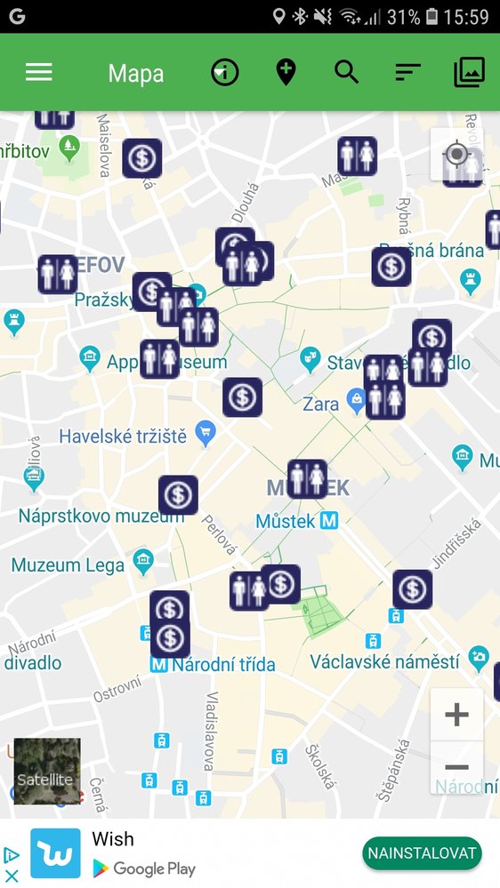 Aplikace Kde je veřejné WC vám ukáže, kde jsou nejbližší veřejné toalety