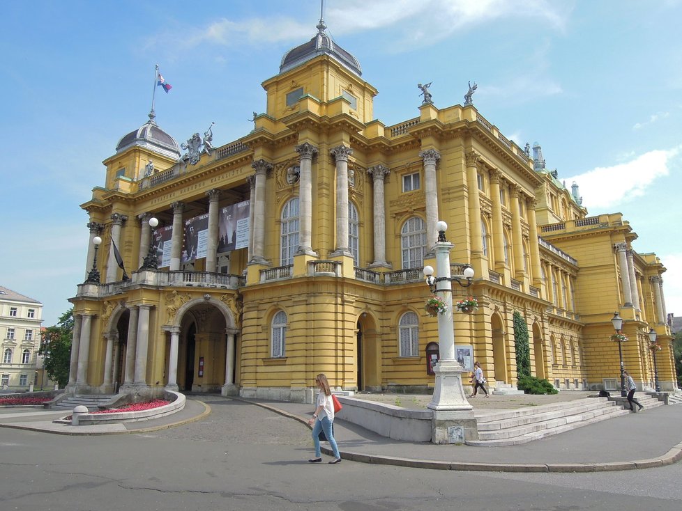 Národní divadlo v Záhřebu patří k nejkrásnějším památkám.