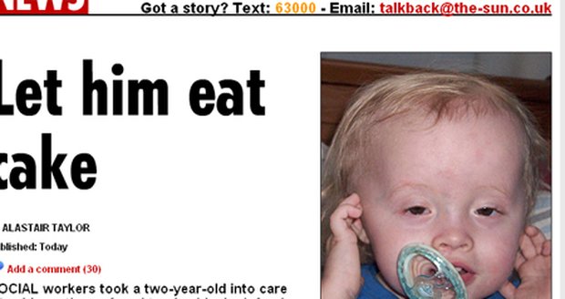 Dvouletý Zak se dostal do sociální péče kvůli tomu, že ho matka nechtěla krmit sladkostmi!