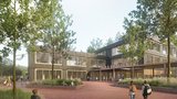 Nová škola v Komořanech bude mít hřiště na střeše a fasádu z recyklovaného plastu