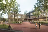 Nová škola v Komořanech bude mít hřiště na střeše a fasádu z recyklovaného plastu