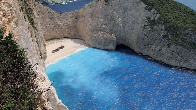 Zakynthoská pláž Navagio