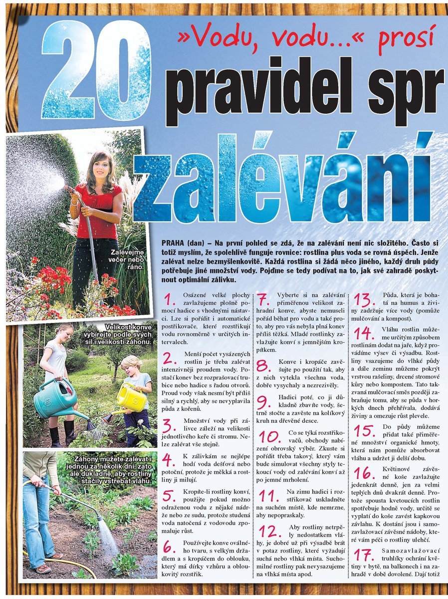 20 pravidel správného zaslévání.