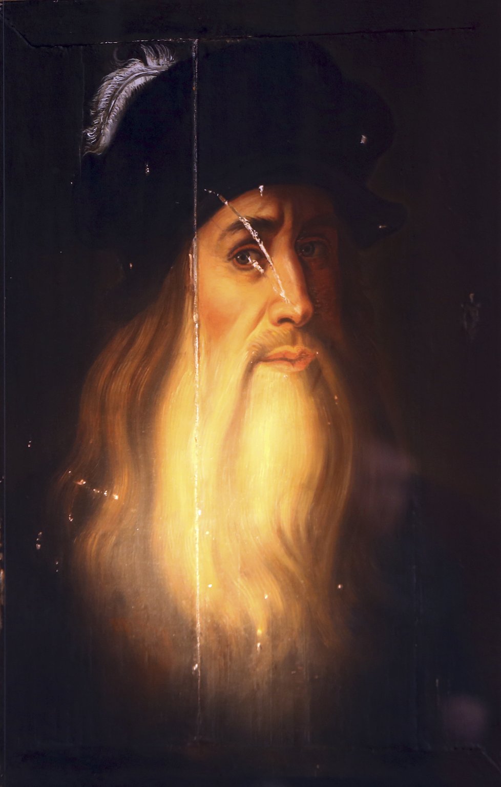 Autoportrét Leonarda da Vinciho na zámku Zbiroh.
