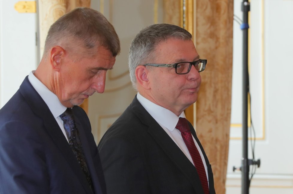 Premiér Andrej Babiš s Lubomírem Zaorálkem na Pražském hradě.