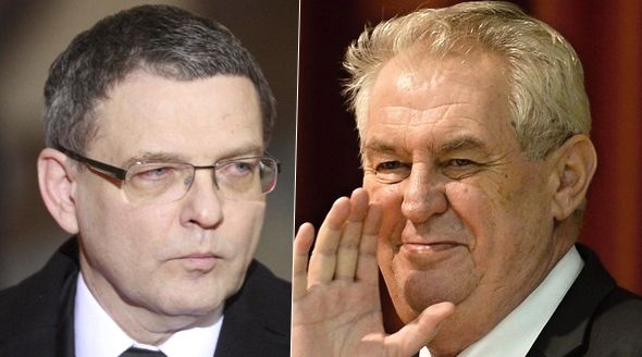 Ministr zahraničí Lubomír Zaorálek a prezident Miloš Zeman