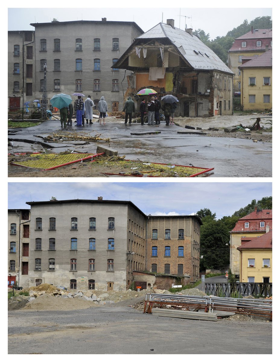 Zcela podemletý dům se stal jedním ze symbolů loňských povodní. Statik ihned nařídil jeho stržení.