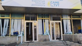 Civilní dům v Záporoží poničený ruským bombardováním (6. 4. 2024)