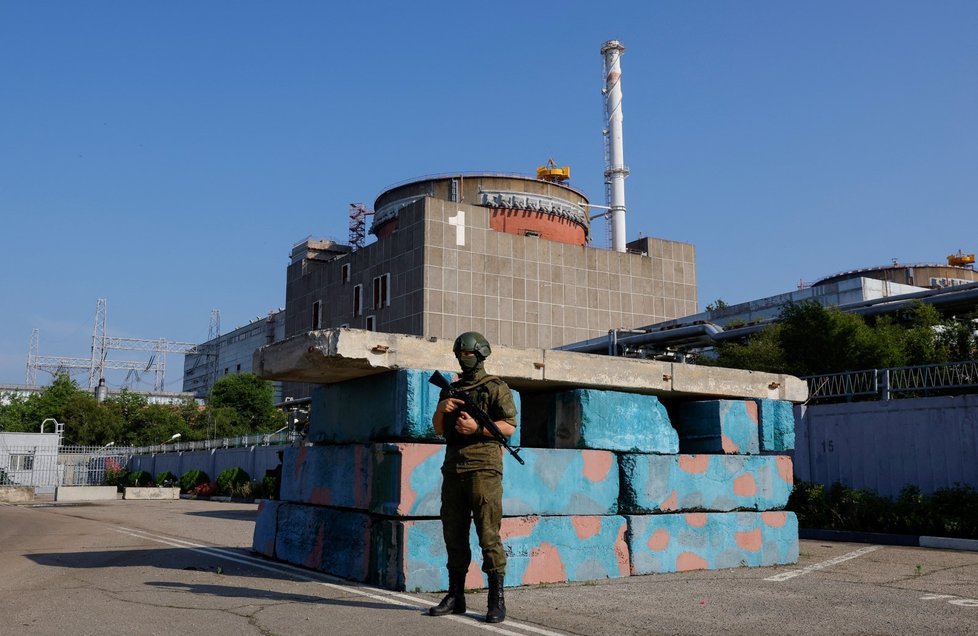 Záporožská jaderná elektrárna je pod kontrolou ruských okupantů (15. 6. 2023).