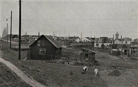 Chudinské kolonie tvořily většinou nouzové domky. 