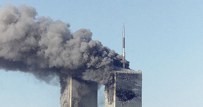 Hořící Centrum - fotka z 11. září 2001