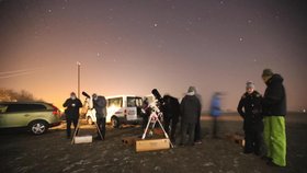 Pozorování zatmění Měsíce u hvězdárny Žebrák (21. ledna 2019)
