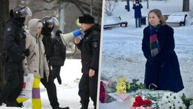 Americká velvyslankyně uctila v Moskvě památku Navalného, v Rusku dál dochází k zatýkání.