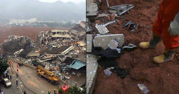 Obří sesuv půdy v Číně pohřbil 18 budov. Na pomoc vyrazilo 600 záchranářů