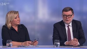 Zbyněk Stanjura (ODS) a Alena Schillerová (ANO) debatovali v ČT mj. o přijetí eura.