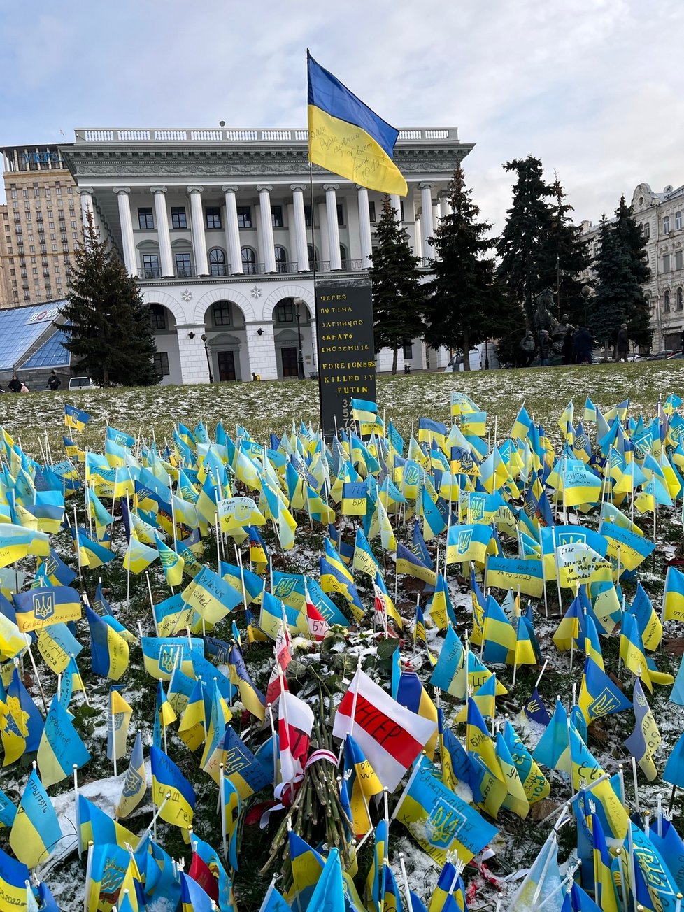 Majdan – náměstí Nezávislosti v Kyjevě (leden 2023)