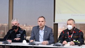 Pražský primátor Zdeněk Hřib (Piráti) na tiskové konferenci v Kongresovém centru. (10. března 2022)