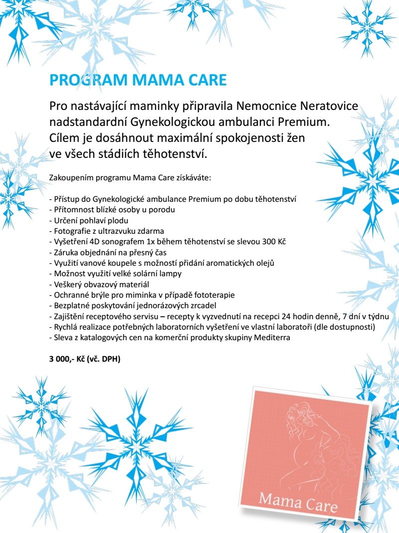 Program Mama Care, www.nemocnice-neratovice.cz, 3000 Kč