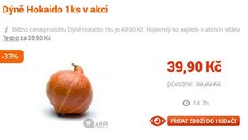 V obchodě si můžete koupit vzorově vypadající dýni hokaido za 39,90 v akci.