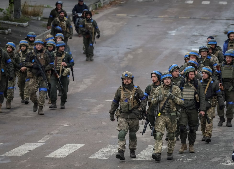Válka na Ukrajině: Prezident Volodomyr Zelenský na návštěvě v Izjumu (14. 9. 2022)