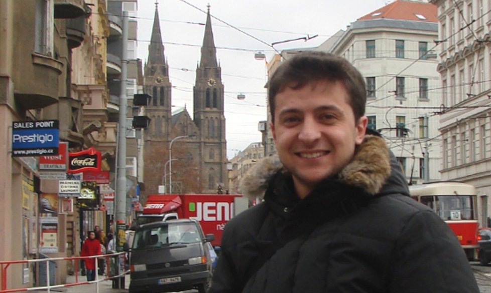 Volodymyr Zelenskyj při návštěvě Prahy v roce 2009.