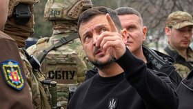 Válka na Ukrajině: Prezident Volodomyr Zelenskyj v Záporožské oblasti