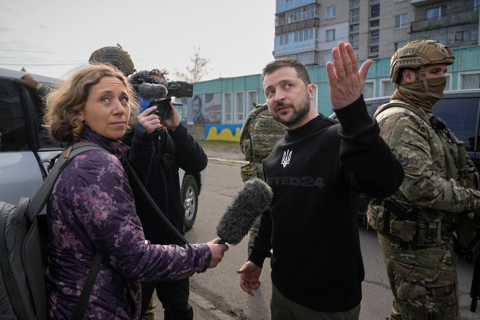 Válka na Ukrajině: Prezident Volodomyr Zelenskyj v Záporožské oblasti
