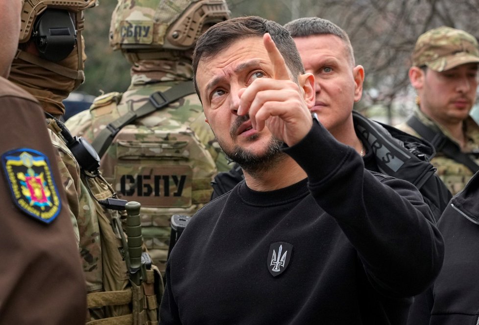Válka na Ukrajině: Prezident Volodymyr Zelenskyj v Záporožské oblasti (29. 3. 2023)