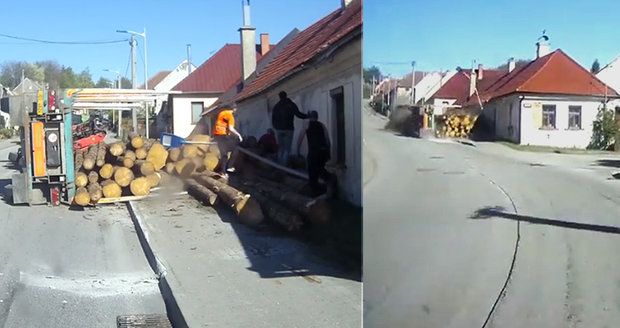 Dřevo z kamionu na Třebíčsku rozdrtilo chodcům nohy! Zachraňovali jsme je s motorovkou, říká svědek