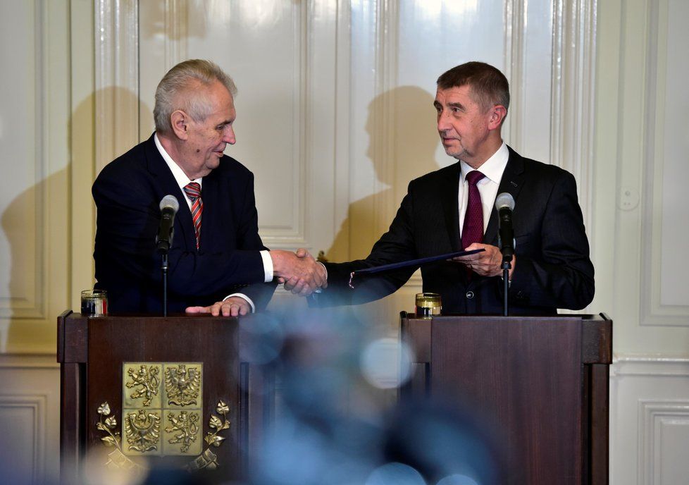 Miloš Zeman s Andrejem Babišem v Lánech