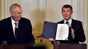 Prezident Miloš Zeman a šéf ANO Andrej Babiš v Lánech