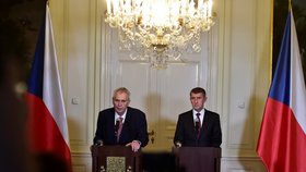 Prezident Miloš Zeman a šéf ANO Andrej Babiš v Lánech