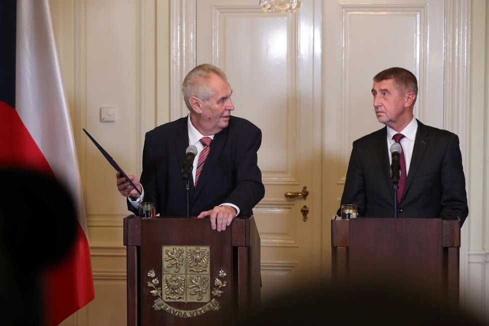 Prezident Miloš Zeman a šéf ANO Andrej Babiš v Lánech