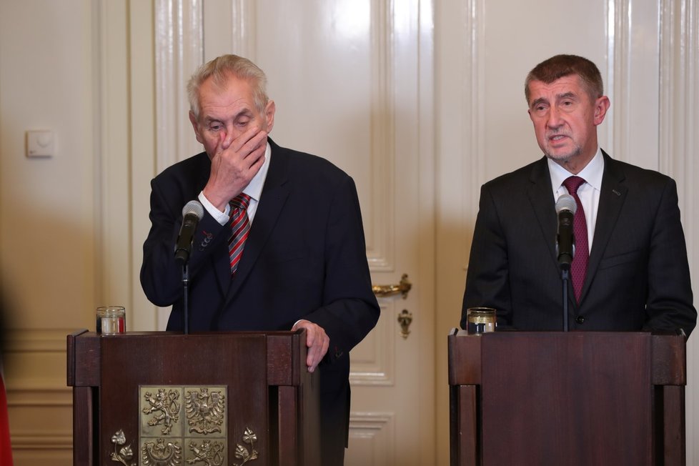 Prezident Miloš Zeman a šéf ANO Andrej Babiš v Lánech.