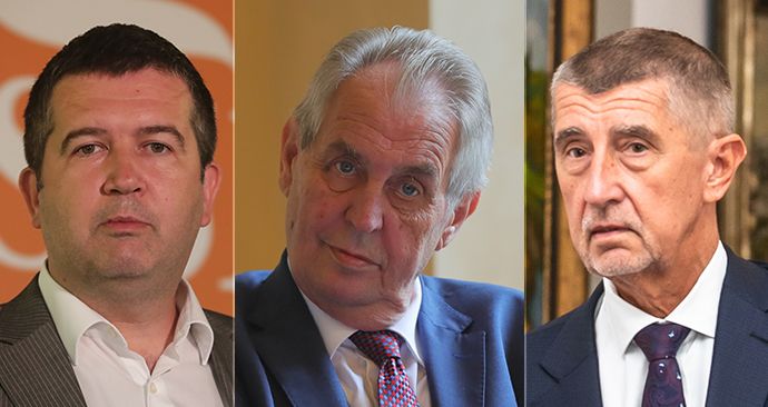 Tři muži ve sporu. Jan Hamáček za ČSSD, prezident Miloš Zeman a premiér Andrej Babiš