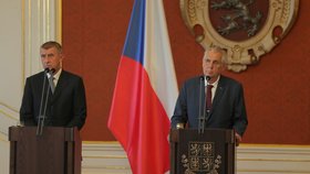 Prezident Miloš Zeman a premiér Andrej Babiš