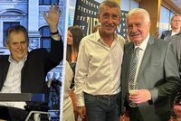 Zeman po operaci poprvé ve společnosti: „Václave, Andreji, ahoj," zdravil Babiše a Klause!