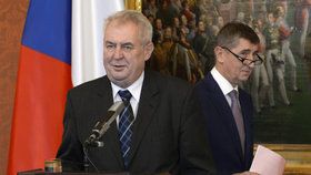 Prezident Zeman a šéf hnutí ANO Andrej Babiš