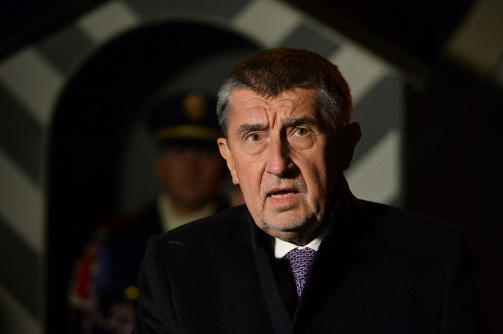 Premiér Andrej Babiš (ANO) po setkání s prezidentem Milošem Zemanem (19. 11. 2018)