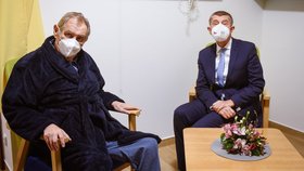 Prezident Miloš Zeman (vlevo) a premiér v demisi Andrej Babiš (ANO)